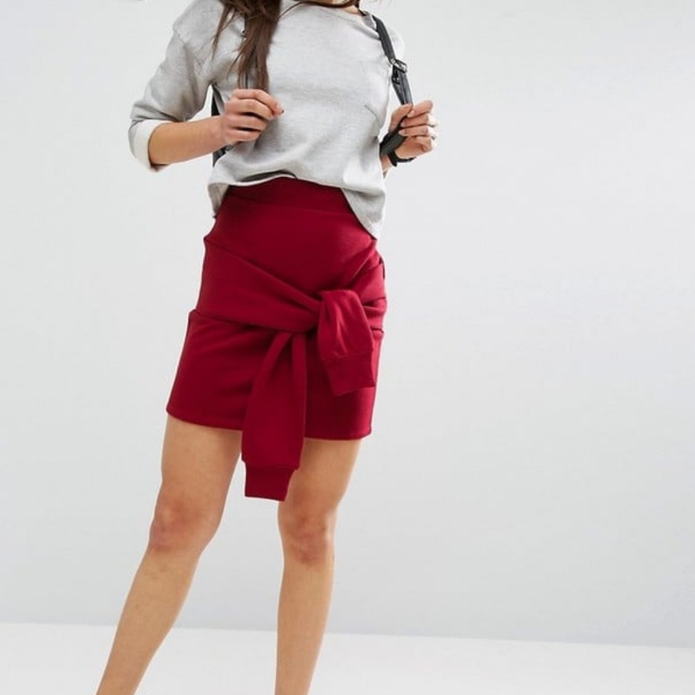 Burgundy sweat skirt